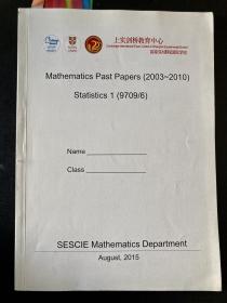 CIE AS and A-level Mathematics Past Paper (2003~2010) Statistics 1 9709/6