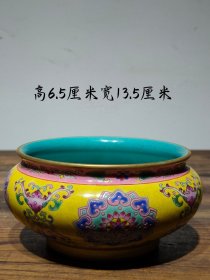 旧藏清雍正年制珐琅彩描金口笔洗