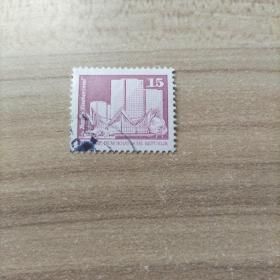 德国信销邮票 民主德国1980年 建筑雕塑徽志 小票幅雕刻版 面值15 （库存 4 ）