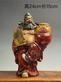 紫砂挂釉钟馗造像