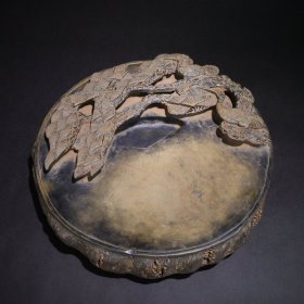旧藏端砚“松春万古 鹤寿千年”款:蔡启僔