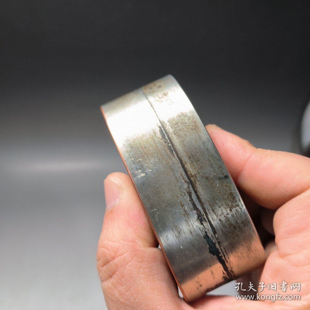 点击查看原图 古玩旧藏精美白铜墨盒