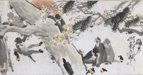 【当代国画名家徐培晨老师】精品之作《硕果》，软片，品相如图，本作品上过报纸。