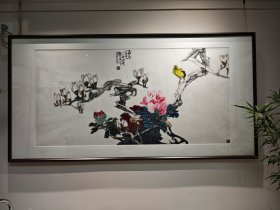 当代中国花鸟画大家 张之光 四尺整张 《玉堂富贵》 69*139cm