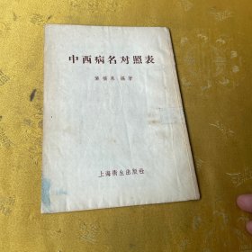 中西病名对照表 上海卫生出版社1956一版一印