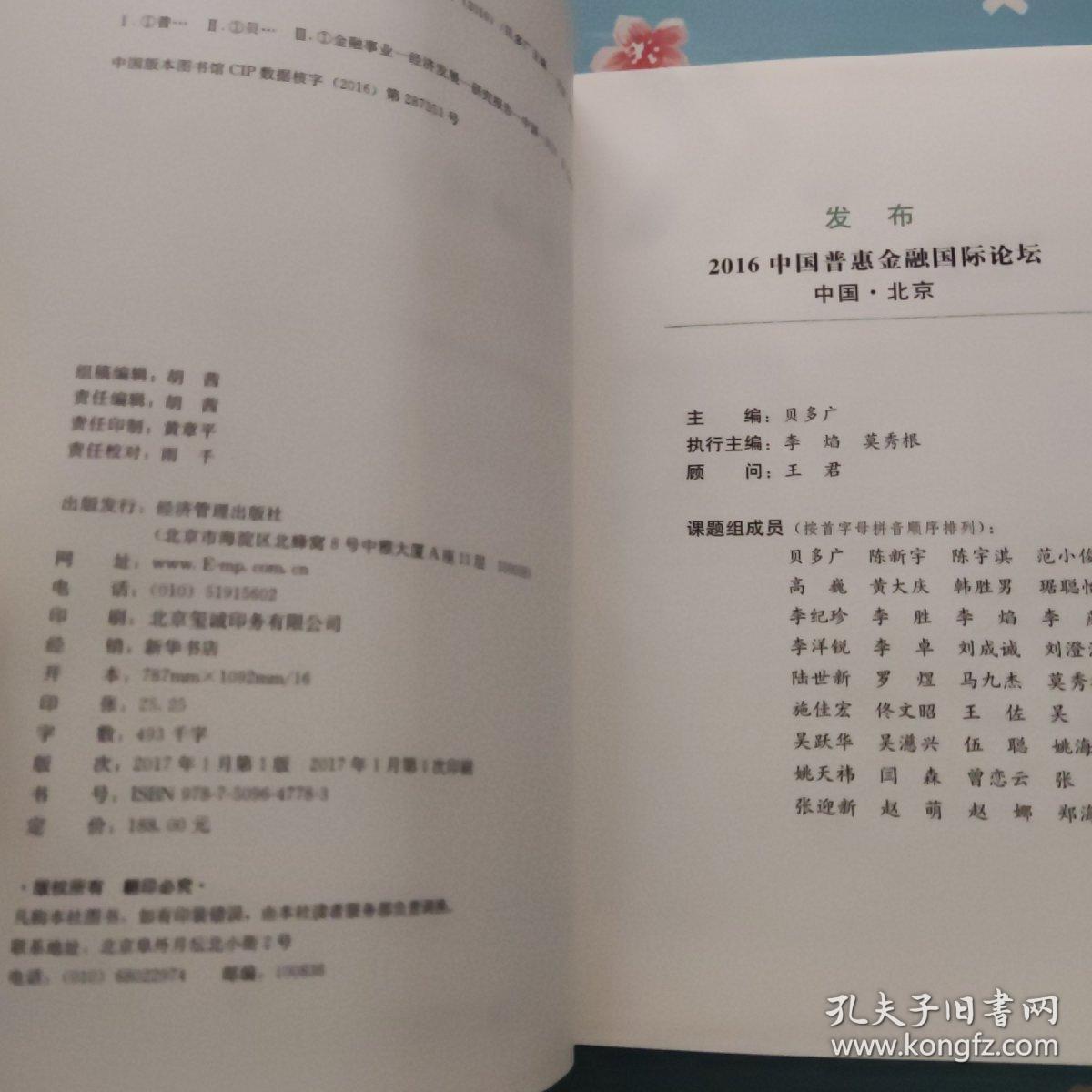 普惠金融国家发展战略：中国普惠金融发展报告（2016）