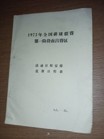 1973年全国排球联赛第一阶段南昌赛区活动日程安排 竞赛日程表