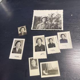 女士人物像   老照片  原版一张1949年到66年69年70年71年等 （共计八张）
