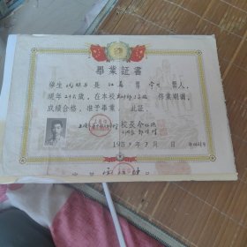 上海市第四职工业余中学 毕业证书1957年