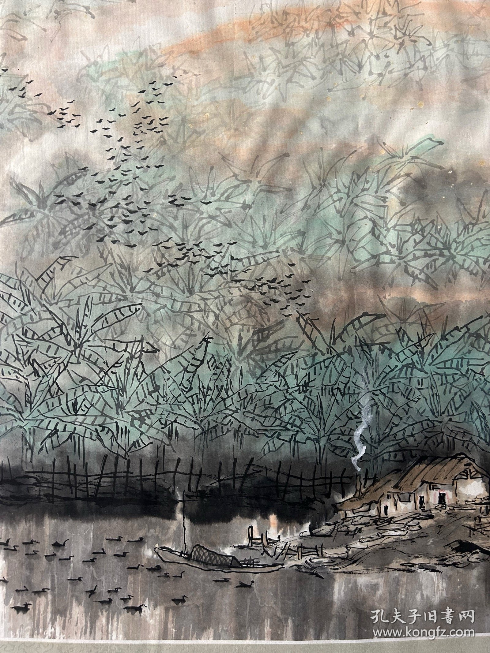 顺德名家刘卓茹《山水》68X54CM，保真便宜出