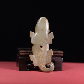 旧藏和田玉壁虎把件