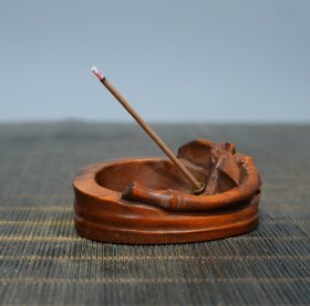 旧藏精品黄杨木节节高笔洗香插 收藏送礼佳品