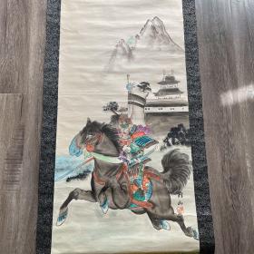 辉山 款骑马武士绘一幅 画工细腻 极其少见