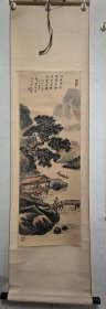同一来源：黄宾虹入室弟子，已故书画家许南湖 山水立轴 画芯尺寸94*33cm