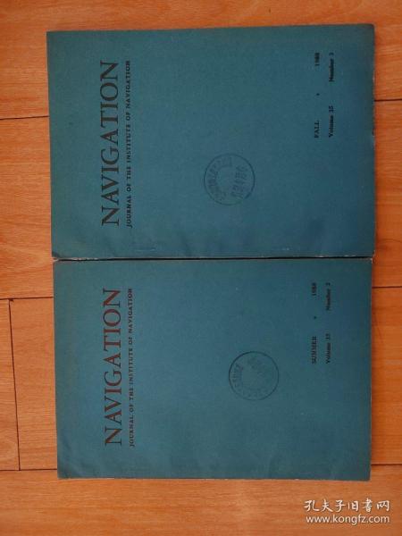 NAVIGATION JOURNAL OF THE INSTITUTE OF NAVIGATION（航海学会杂志）1988年 二本合售