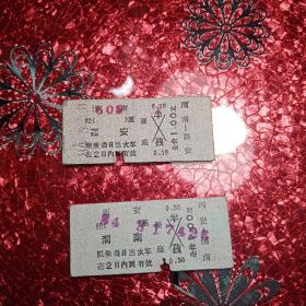 火车票，渭南—西安  1984年