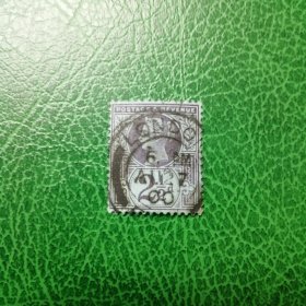 英国古典邮票1887-1892年维多利亚女王2.5d紫-蓝，蓝纸 信销上品 斯目录8.25美元