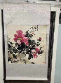 中式国画，水墨画，彩色画，花鸟画，尺寸76*131，陕西西安名人字画，马天锁，包邮（新疆，西藏，海南，内蒙除外），已裱，b1-45