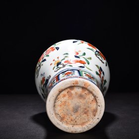 明宣德青花五彩三多纹梅瓶 高31厘米 宽20厘米