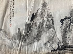浙江美院著名画家程谷青画一张，画心尺寸（68*45）cm，如图，货号 ：E185，保真。