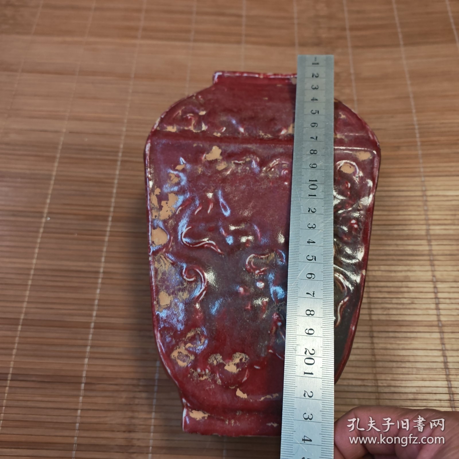 郎牙红瓷瓶一个包老放漏出高25公分