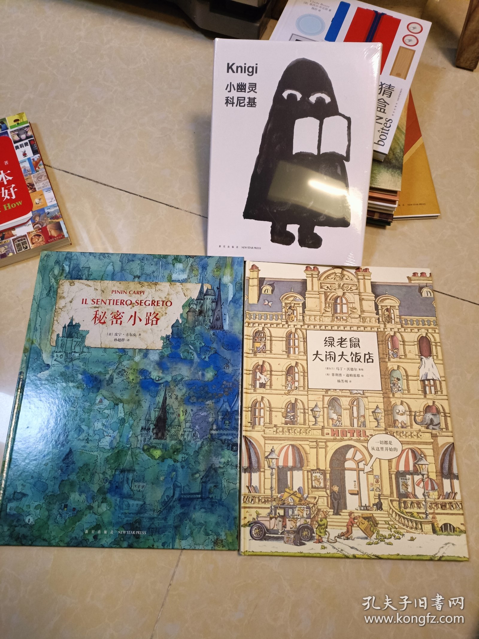 绘本：猜盒子、夫子说、鱼儿水中游、一只不属于任何人的猫、做件大事情、小幽灵科尼基（塑封）、艾莎睡着了、传奇英雄故事、绿老鼠大闹大饭店、秘密小路、好绘本如何好（平装）11册合售