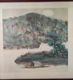 蒋明，1973年生 ， 江苏新沂市人  。四尺斗方山水镜心