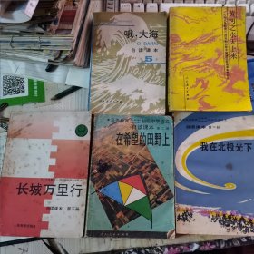 九年义务教育三、四年制初级中学语文自读课本：《第一册，我在北极光下《第二册，在希望的田野上》《第三册，长城万里行》《第四册，黄河之水天上来》《第五册，哦，大海》共5本