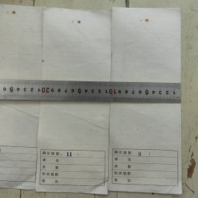 民国【故宫博物院文献馆内阁大库档案等】登记表散页8页合售，最大尺寸：30x11cm，上等宣纸，托裱，每份可揭成2页