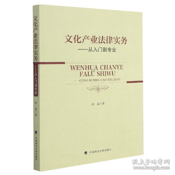 文化产业法律实务——从入门到专业张崴法律律师实务社科专著中国政法大学出版社