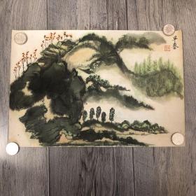 90年代 山水画 国画 尺寸35*24