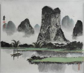 著名画家、美术教育家、美术编辑吴宗鲁国画《高田风光》（出版于《儿童国画入门》第38页）