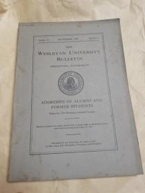 著名的美国卫斯理大学今维思大学私立文理学院文献“1920年卫斯理大学校友通讯录”，具体如图所示，翻译仅供参考，看好下拍，谢绝还价