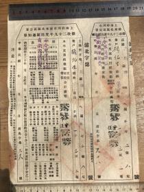 1940年和1942年日伪时期上海特别市浦东北区年度天赋通知单和收据，共三张，户主顾纪生