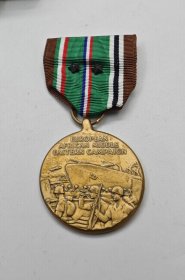美国1941-45欧洲中东非对德作战奖章绶带带两颗战役嘉奖铜星勋饰