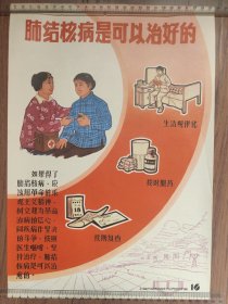 六七十年代上海版宣传画【肺结核是可以治好的 】【小小一口痰 细菌千千万】【中草药治疗肺结核病】……（品好，图案精美，时代特征浓）