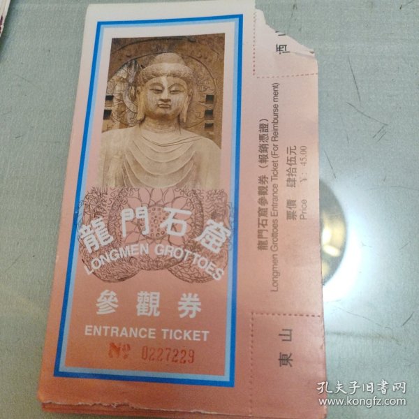 龙门石窟参观券