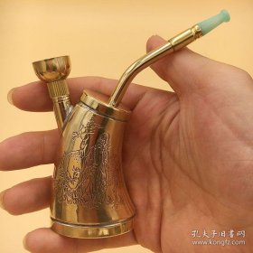 黄铜铜器水烟袋高11厘米