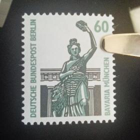 bh03外国邮票德国邮票 1987年普票.名胜古迹.建筑遗产.雕塑 新 1枚