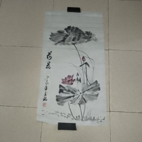 玉琨款荷花图6平尺，画功好，疑为名家（北14）