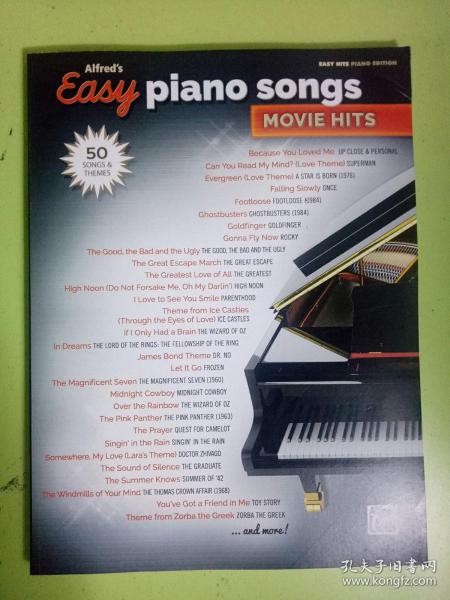 外国原版钢琴乐谱 Easy piano songs:movie hits