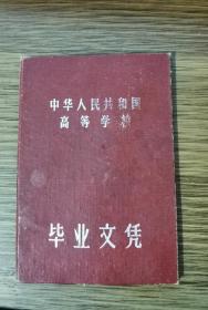 苏州工业专科学校毕业文凭1961年