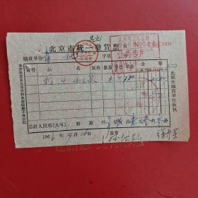 1966年9月16日，缸盆，北京市统一发货票，北京市公私合营天德和日用杂品商店，中国青年出版社（69-7）（生日票据，五金机电2类票据）