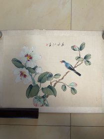 工笔花鸟画国画字画墨迹墨宝书画纯手绘作品横幅横版横批小品