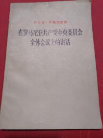 尼古拉 奇奥塞斯库 在罗马尼亚共产党中央委员会全体会议上的讲话