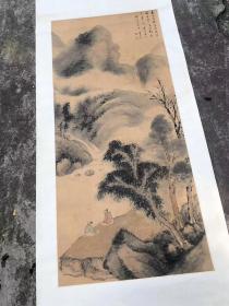 清代苏州名医书画家金德鉴《浅绛山水大中堂》132+58厘米。董其昌一路。作品很少流传。