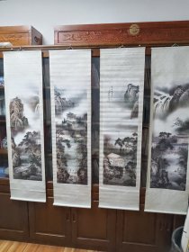 年画《青峰凌霄图》，印刷品。