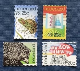 荷兰1976年动物保护邮票，无贴新全