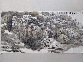 保真书画，傅书中教授，四尺整纸山水画《太行初雪图》一幅70×137cm软片，北京外国语大学艺术学科导师，特聘教授，伊朗德黑兰大学美术学院客座教授。国家部位职业教育教授，“中国年度十大艺术家入选”。