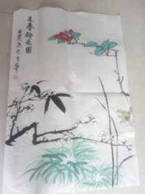 保证纯手绘， 绝对无印刷老国画33*67厘米高